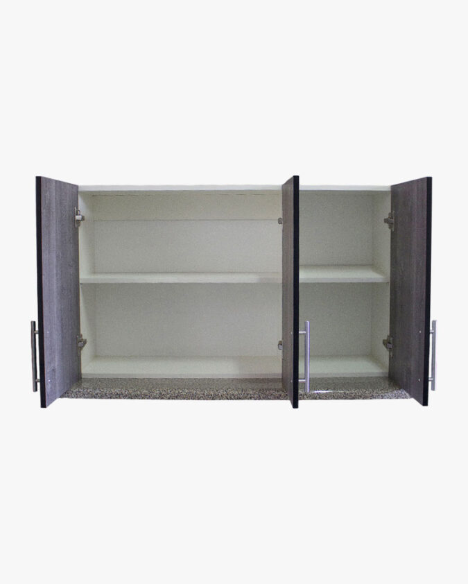Mueble de cocina colgante de 104 cm con 3 puertas y repisas interiores en melamina blanca