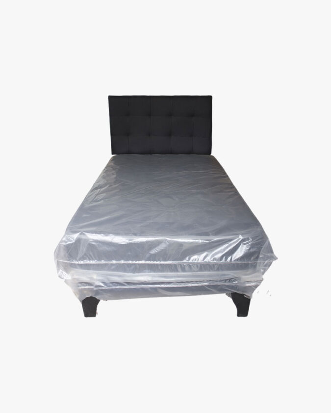 Pack cama 1.5 plazas con base y respaldo