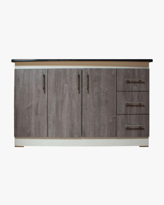 Mueble de cocina Base 145 cm con 3 puertas y 3 cajones.