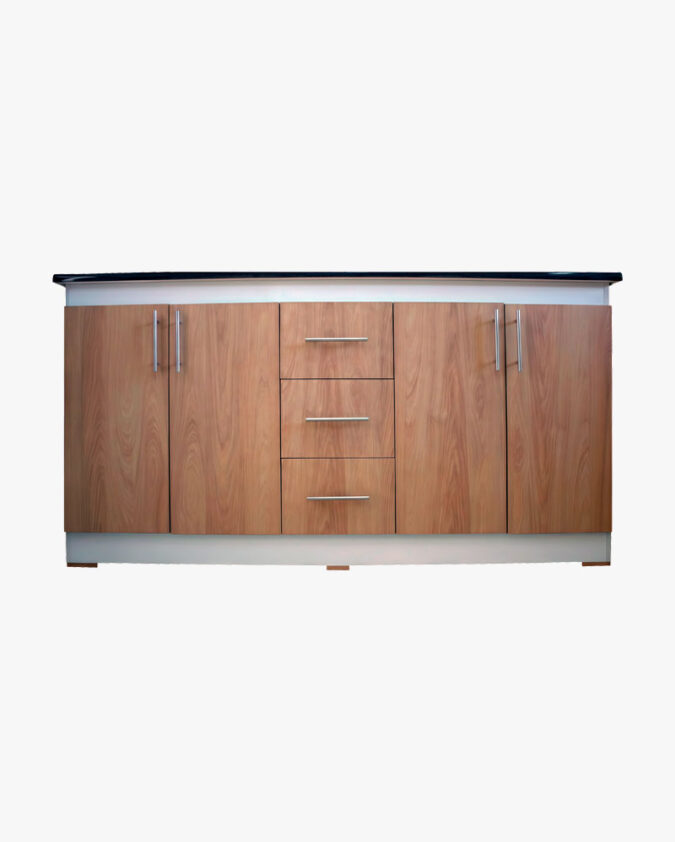 Mueble de cocina Base 180 cm con 4 puertas y 3 cajones.